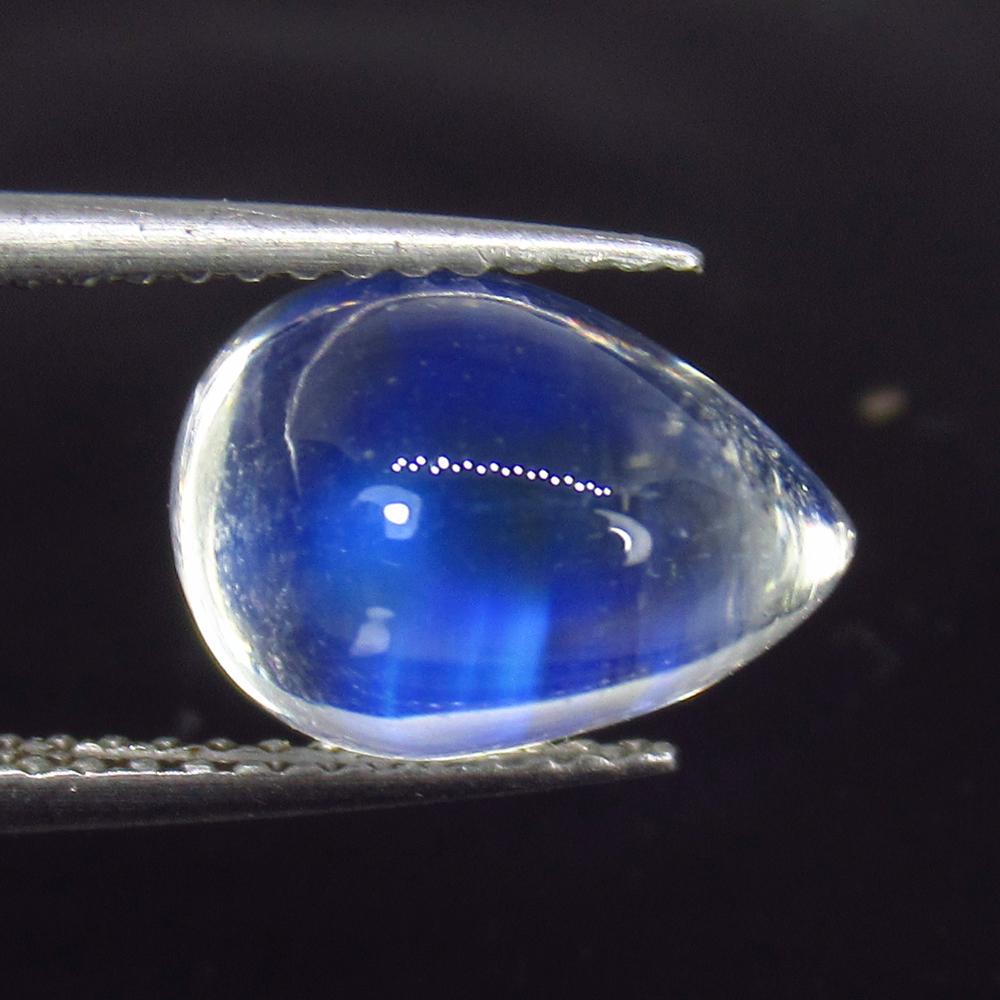 3.93 Ct Natural Blue Moonstone 11X8 mm Pear Cab: Title: 3.93 Ct Natural Blue Moonstone 11X8 mm Pear Cab Stone Clarity: Transparent Gemstones: Natural Moonstone Carat Weights: 3.93 Size/Dimensions: 11.00 x 7.90 x 6.90 mm Additional Information: Top Q