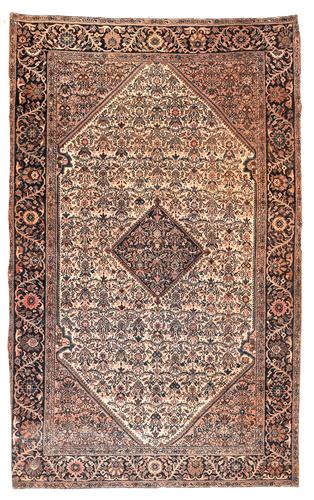 Farhan Sarouk, 4'1" x 6'5": Extremely fine Persian antique Farhan Sarouk rug, circa 1890. Reserve: $3,000.00 Shipping: Domestic: Flat-rate of $45.00 to anywhere within the contiguous U.S. International: Foreign shipping rates ar