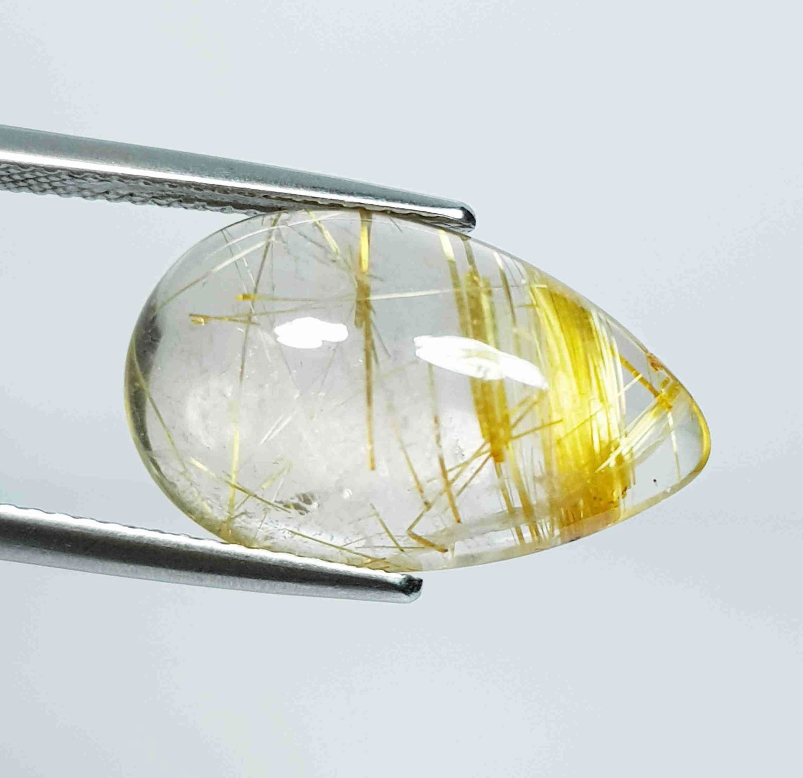 9.94 Ct Natural Golden Rutile Quartz Pear Cabochon (1 of 4)