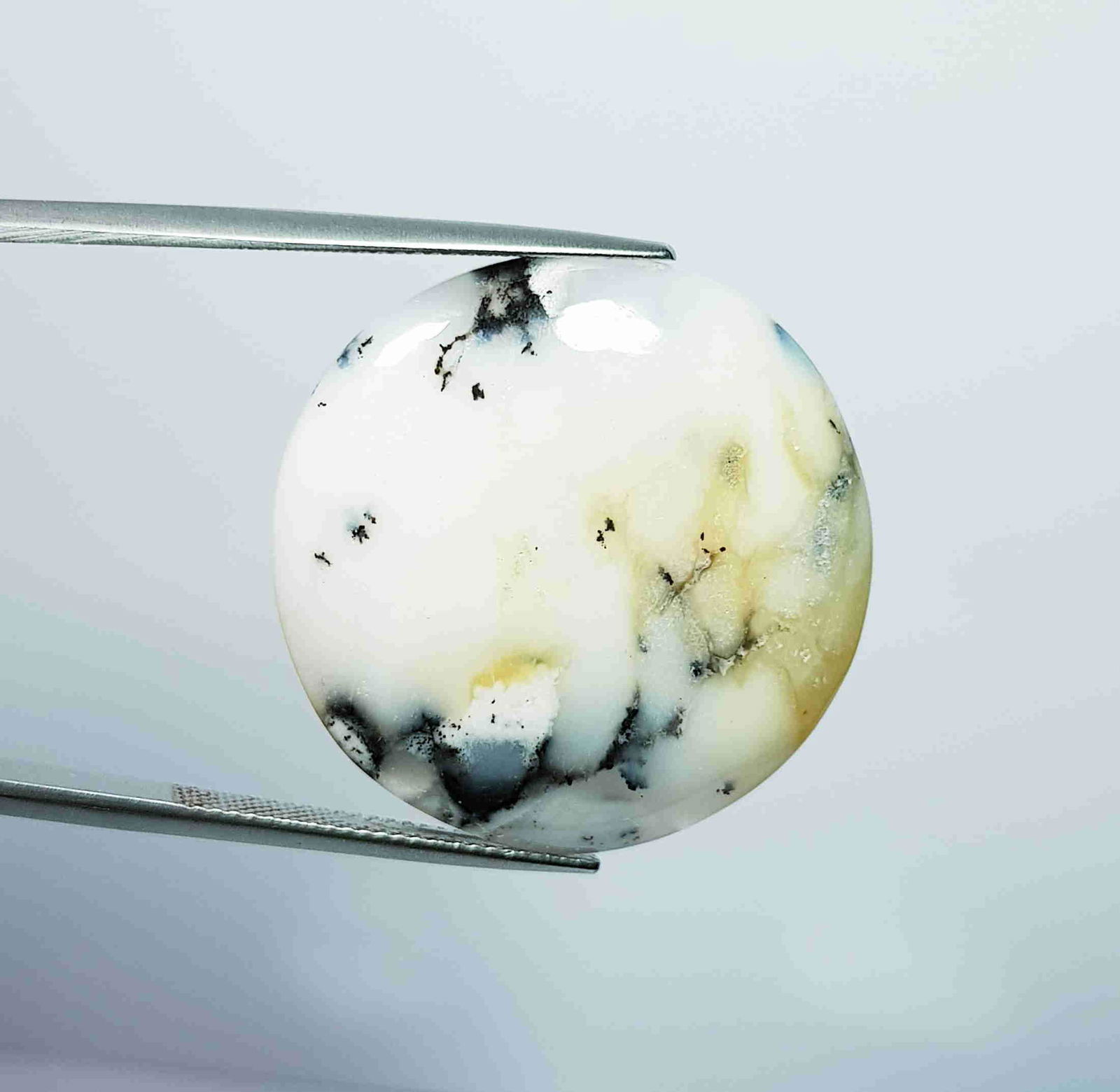 35.80 Ct Natural Dendrite Opal Round Cabochon (1 of 2)