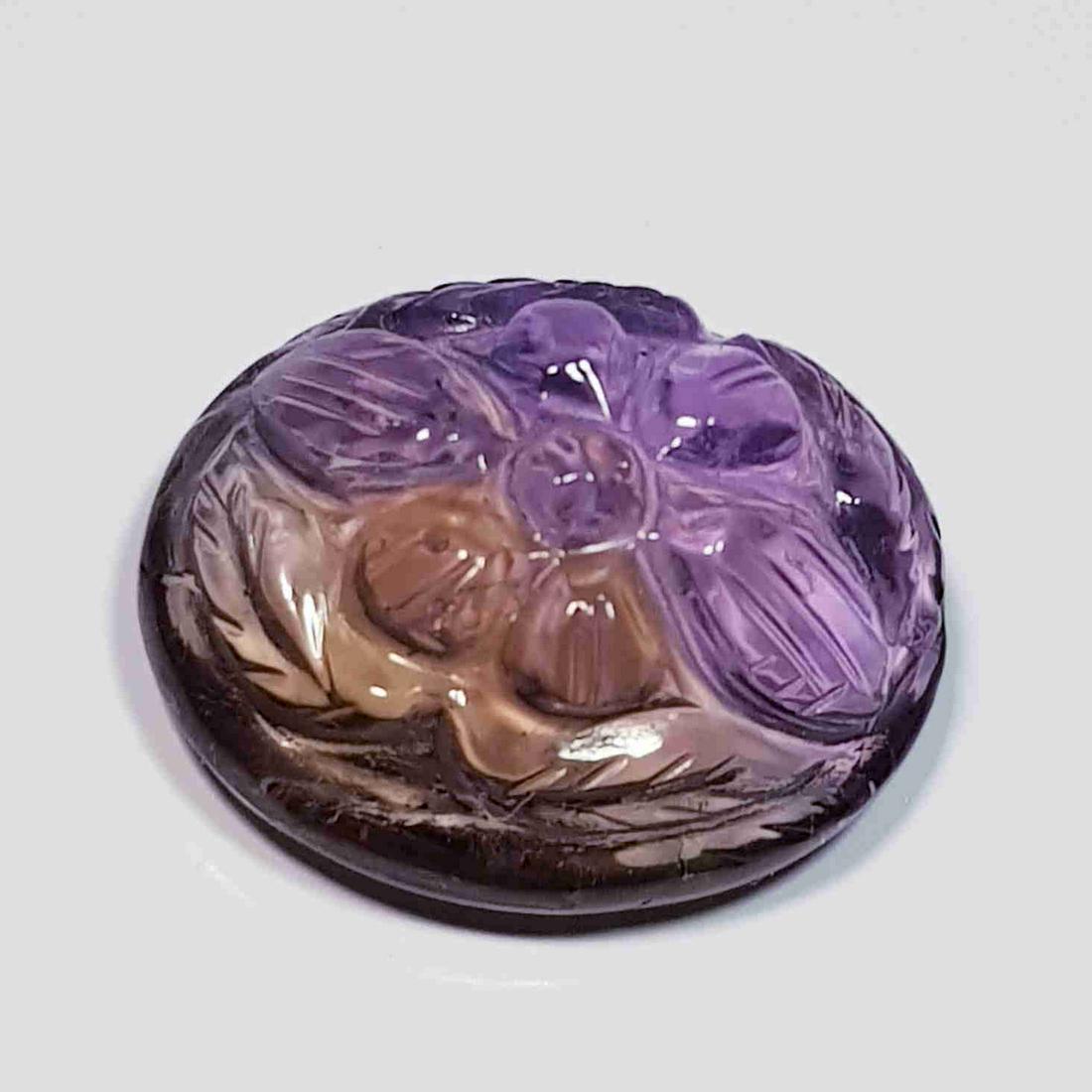 23.40 ct Natural Amethyst Oval Flower Cabochon (1 of 5)