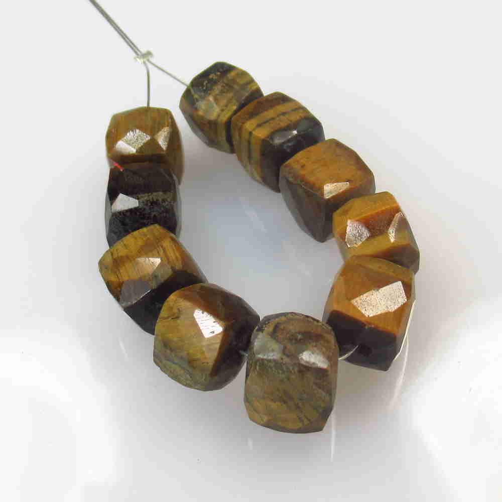 54.15 Ctw Natural 10 Drilled Tiger's Eye Square Beads (1 of 2)