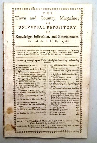 1778 Magazine Revolutionary War Lord North (1 of 5)