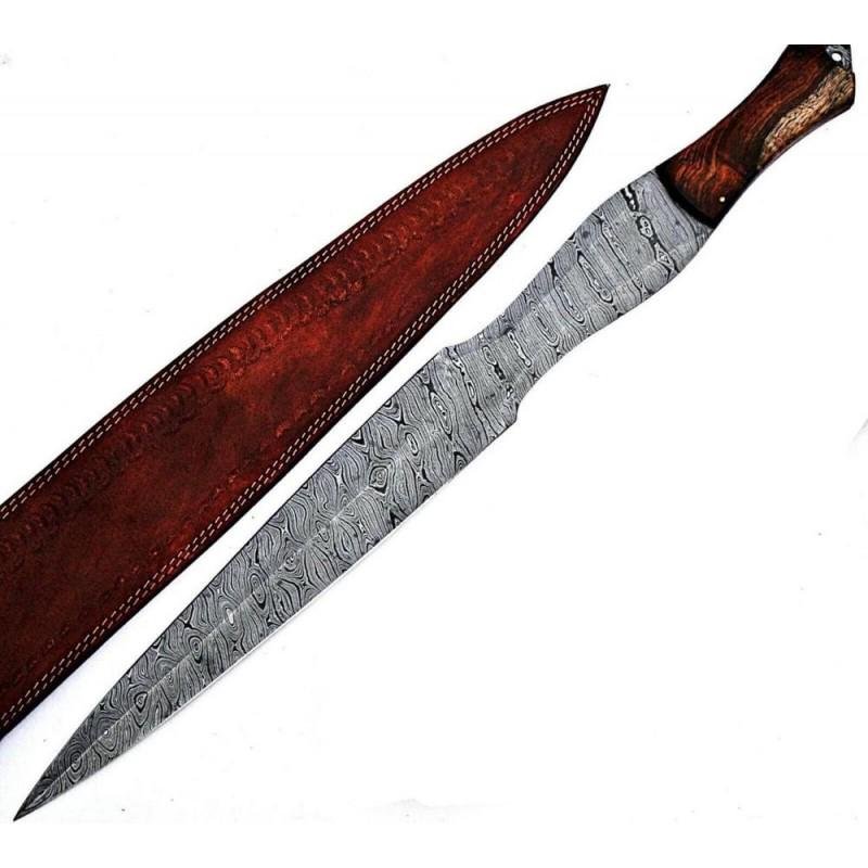 Blade damascus steel sword hunting wood dagger glaive (1 of 6)
