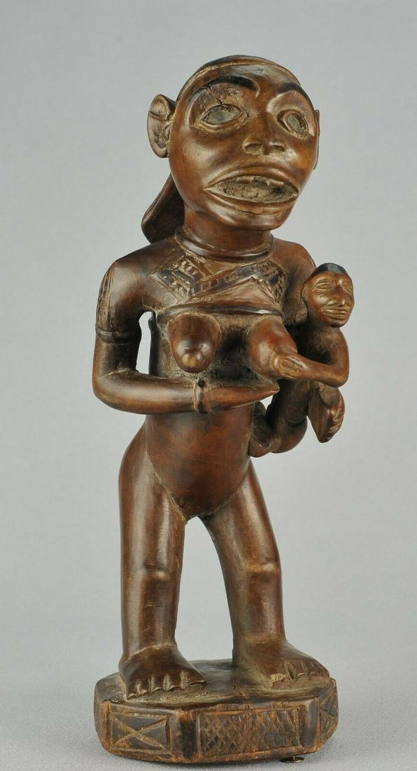 YOMBE Maternity Figure statue Congo DRC African Art (1 of 20)