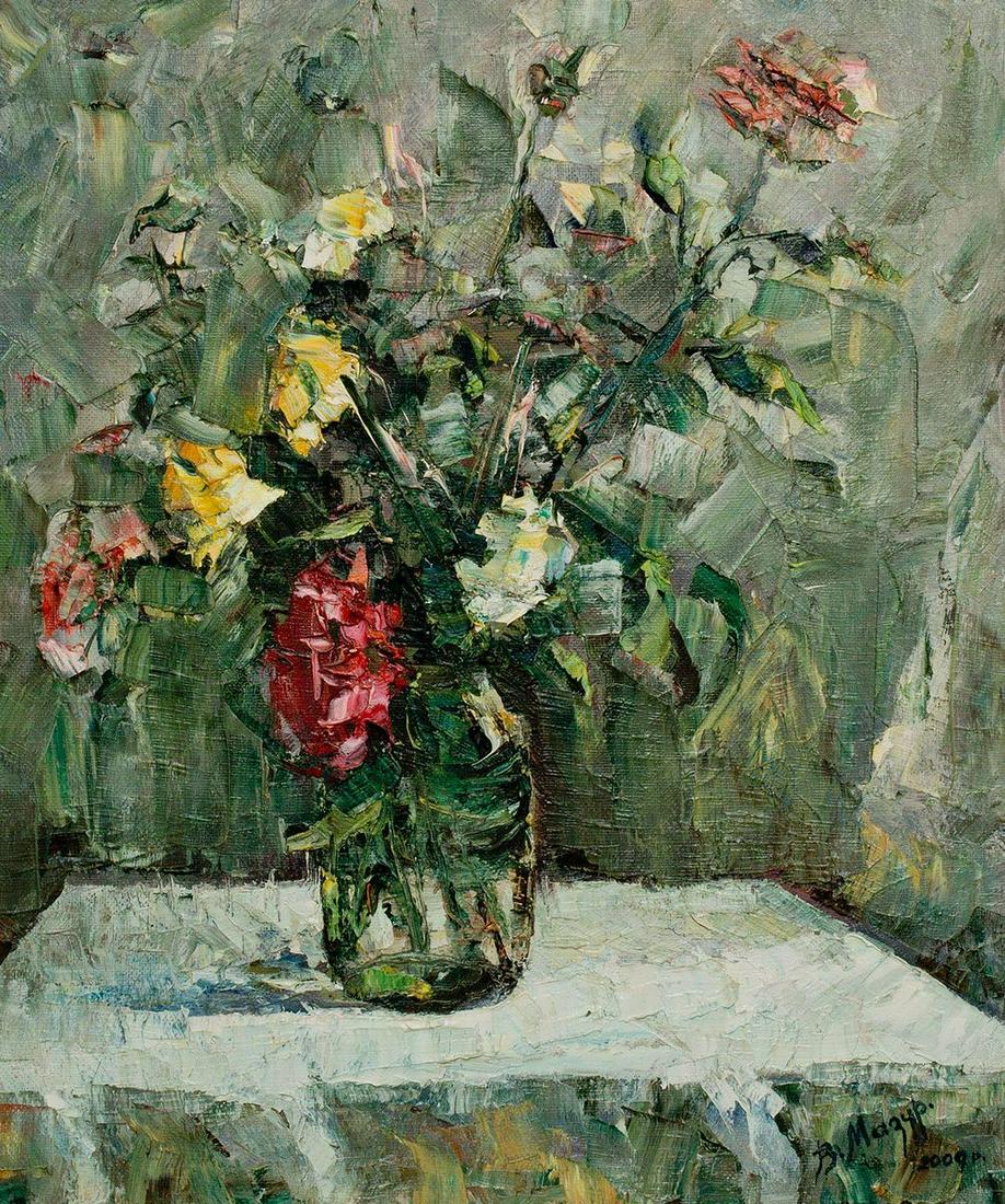 Oil painting Roses in a jar Mazur Vladimir (1 of 5)
