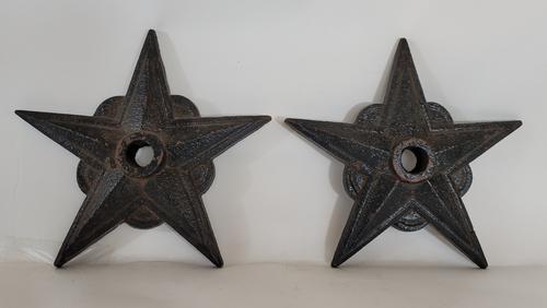 Pair of cast iron architectural stars ca 1880 (1 of 4)