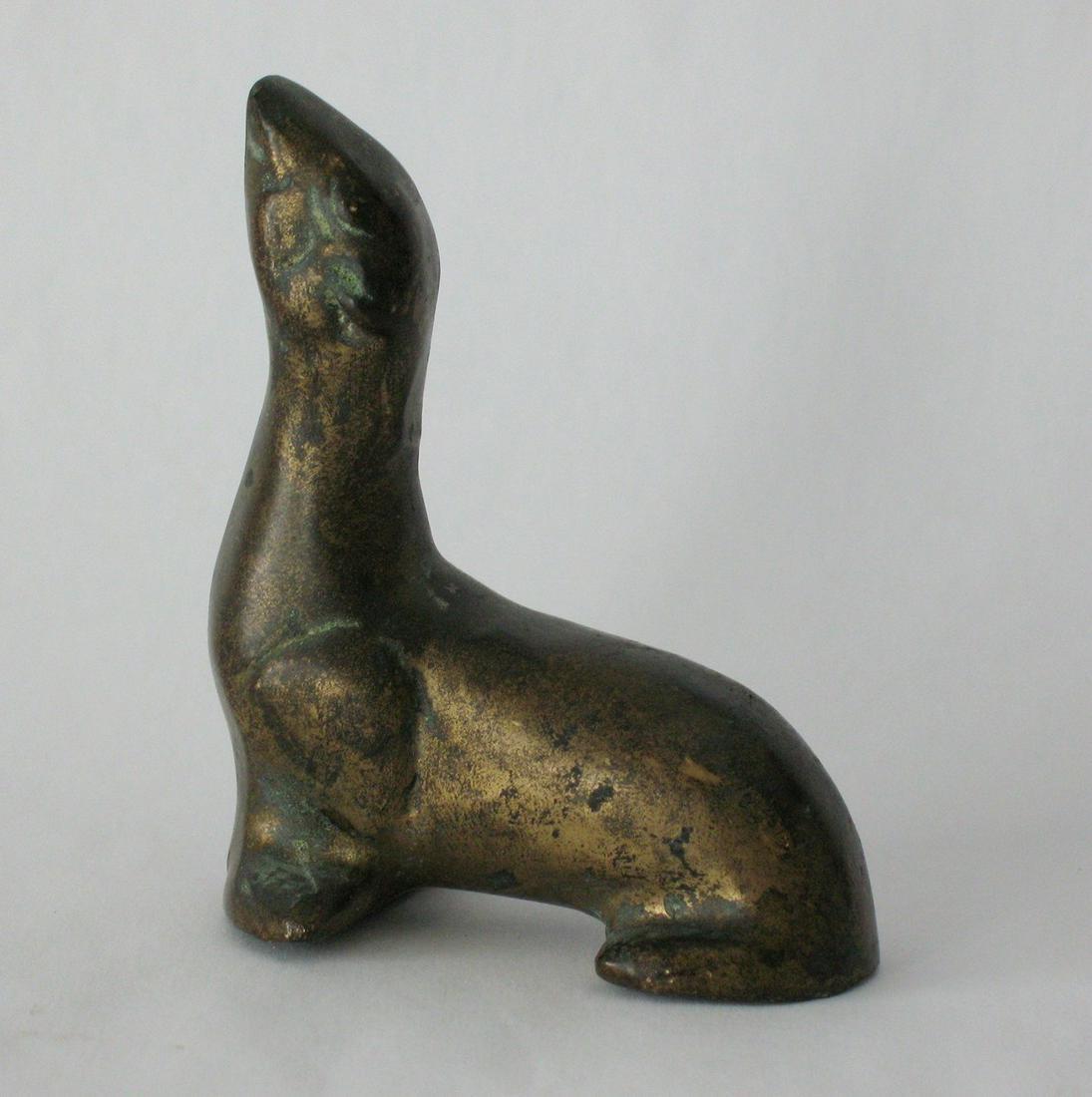 Vintage cast brass sea lion (1 of 2)
