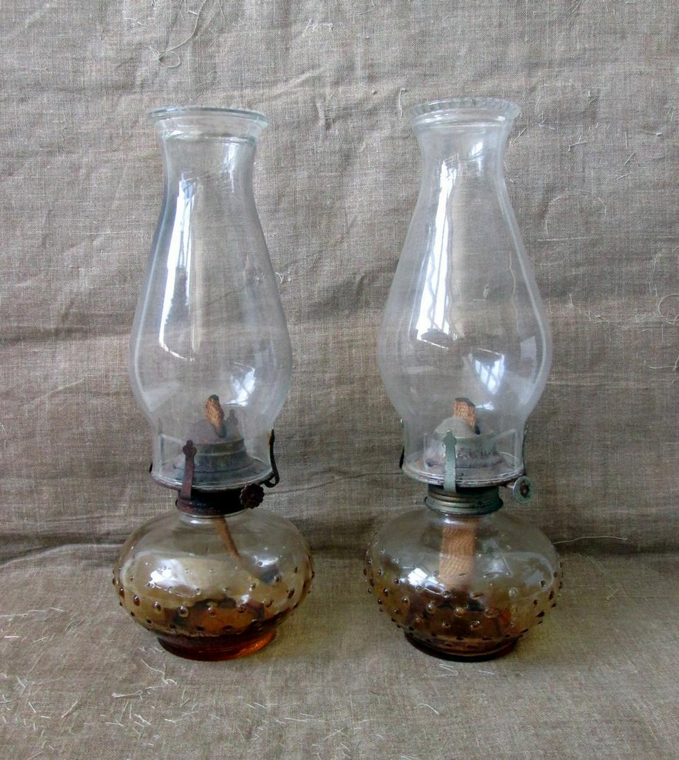 Pair Of Early Oil Lamps (1 of 9)