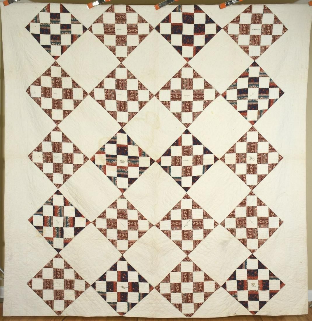 Early Album Patch Quilt dated "1845" (1 of 20)