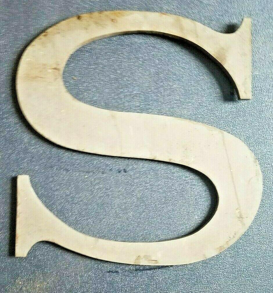 Antique aluminum S huge 17" 7lbs letter: I purchased a few these letters at a flea market. Guessing dates to the 50's. Weighs 7lbs. Might be steel. Measures 17" tall . Shipping costs include insurance. Shipping: Domestic: Flat-rate of $25.00