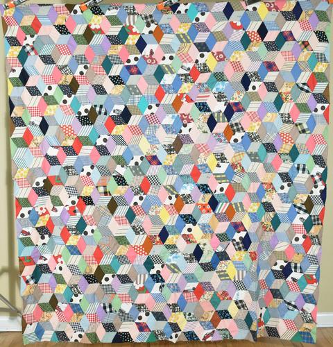 Mid Century Tumbling Blocks Quilt Top (1 of 8)