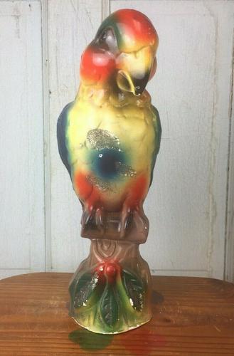 VERY Old Chalkware PARROT NUMBERED Carnival Prize (1 of 8)