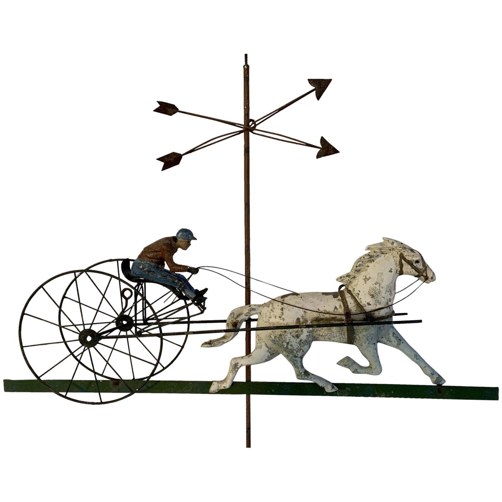 Vintage Folk Art Weather vane Whirligig Race Horse (1 of 12)
