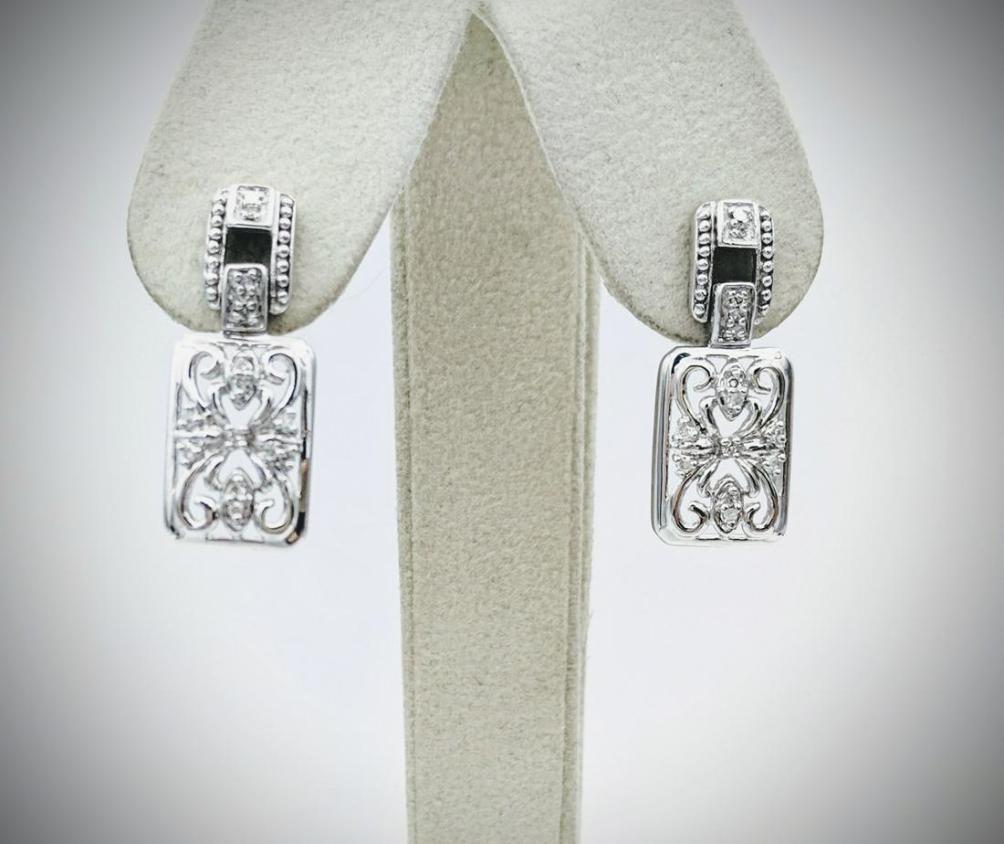 Sterling Silver Earrings w Diamonds (1 of 3)