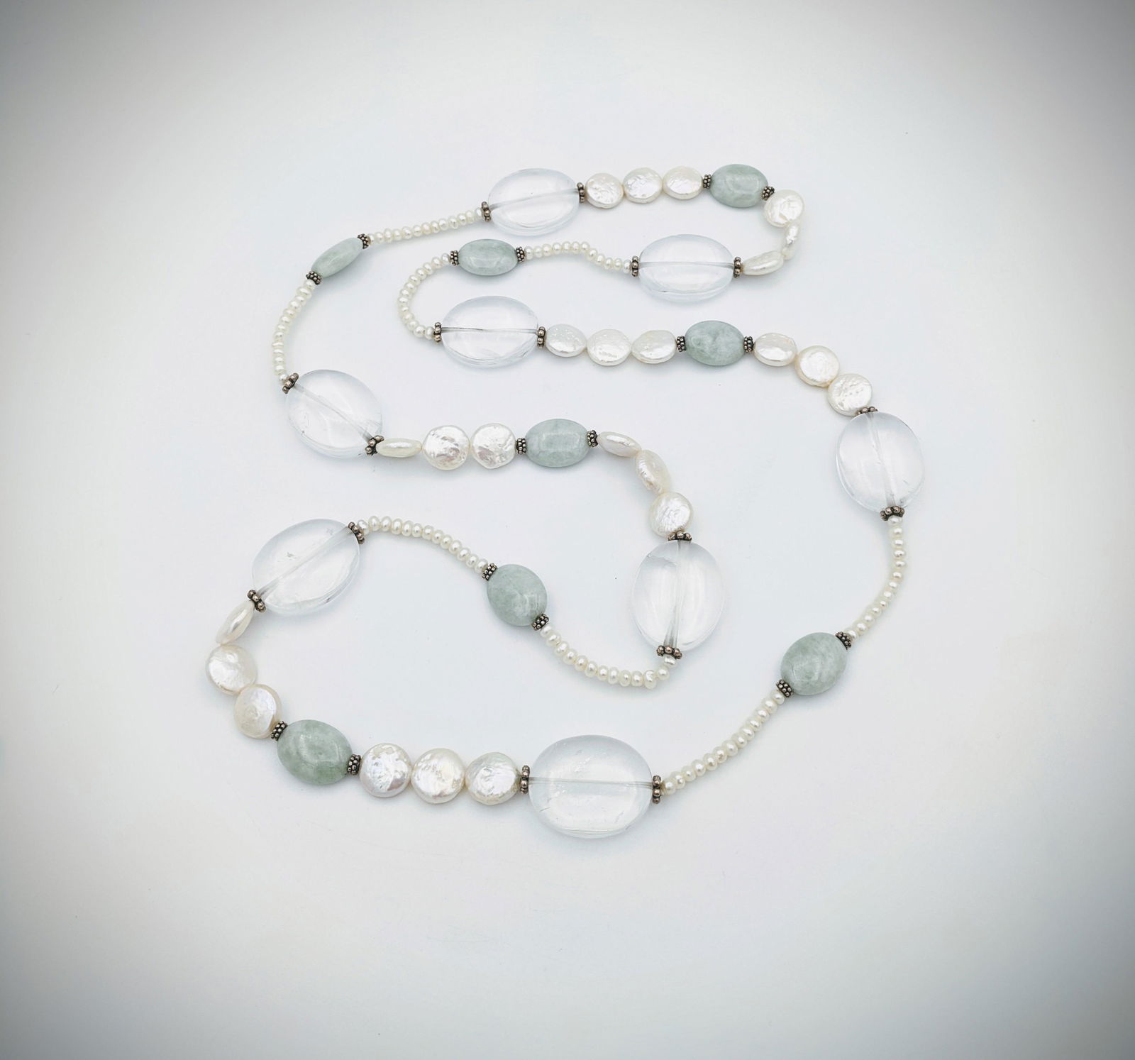 Sterling Silver Jade, Coin Pearls & Acrylic Glass Beads (1 of 2)