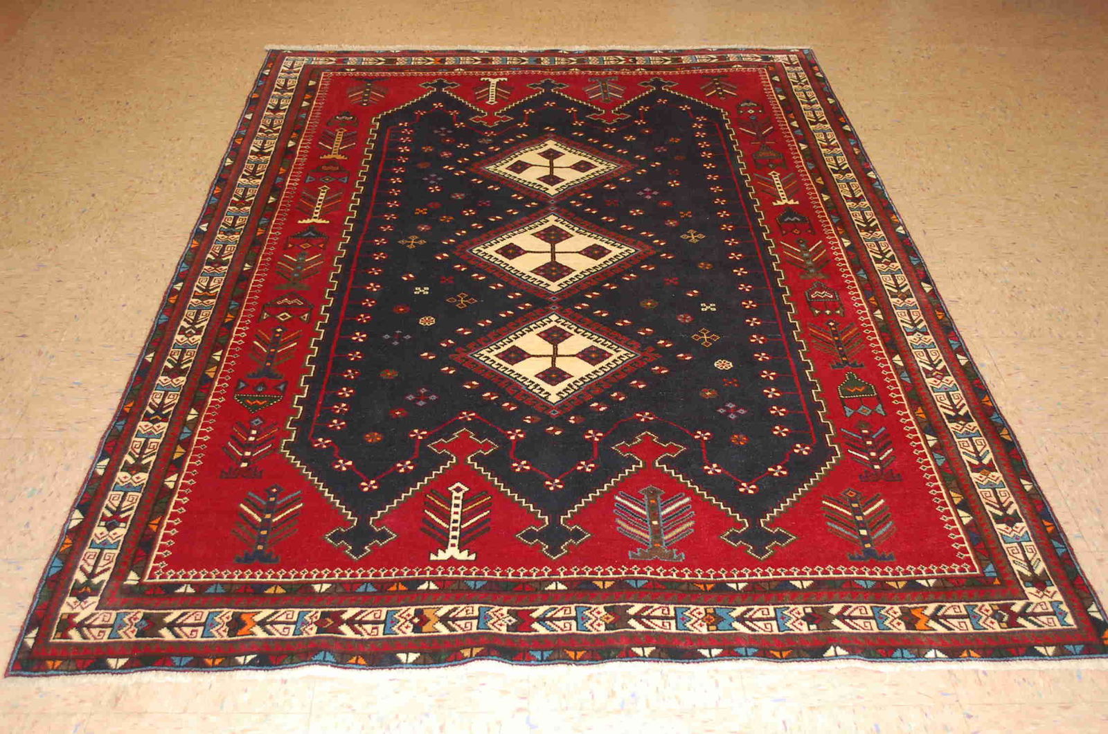 C1930s Antique Great Subject Rare Persan Seiraz Qashkai (1 of 10)