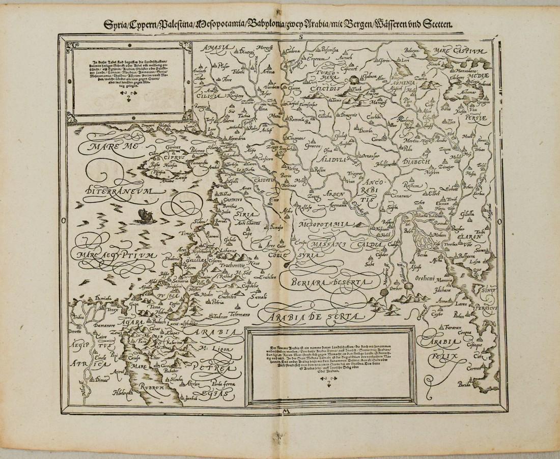 1598 Munster Map of the Middle East -- Syria / Cypern / (1 of 1)