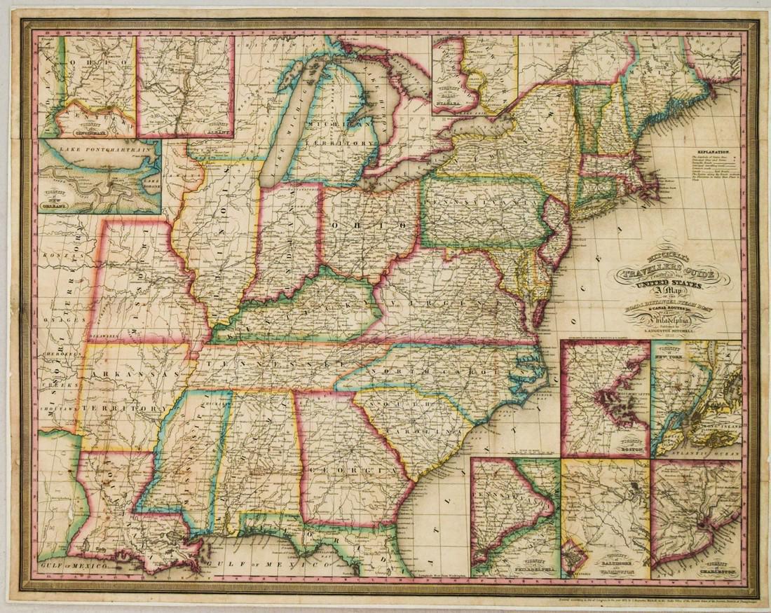 1832 Mitchell Map of the United States -- Mitchell's (1 of 1)