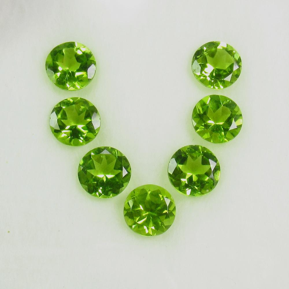 8.71 Ct Natural 7 Pakistan Peridot Round Necklace Set (1 of 3)