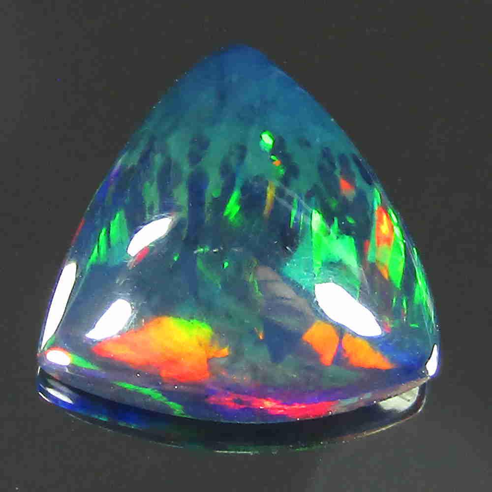 4.00 Ct EXCELLENT LUSTER Natural Black Opal Trillion (1 of 4)