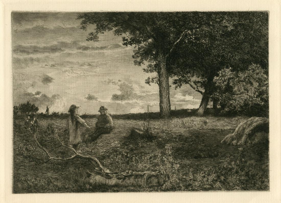 Thomas Moran / George Inness etching "An American (1 of 1)