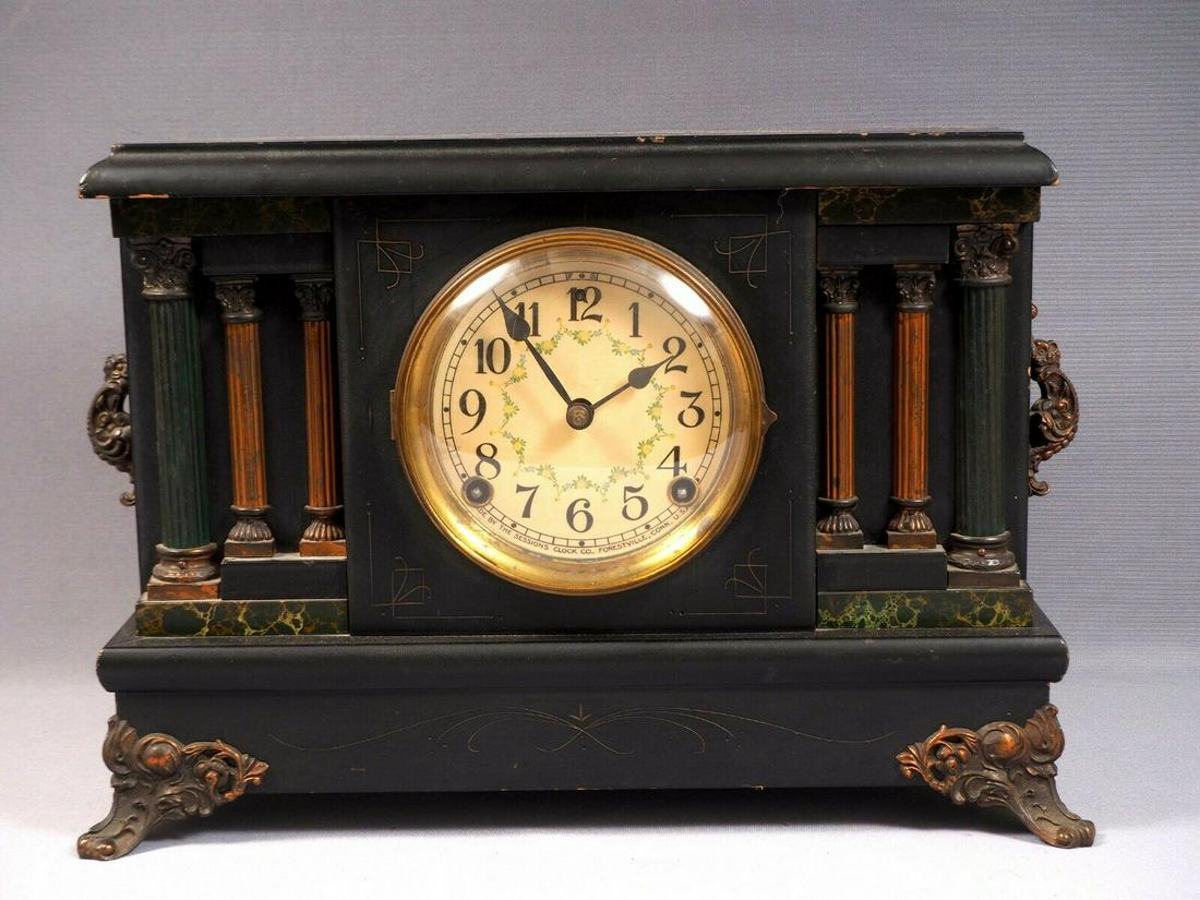 Antique Sessions 8 Day Wood Case Mantel Clock Vintage (1 of 20)