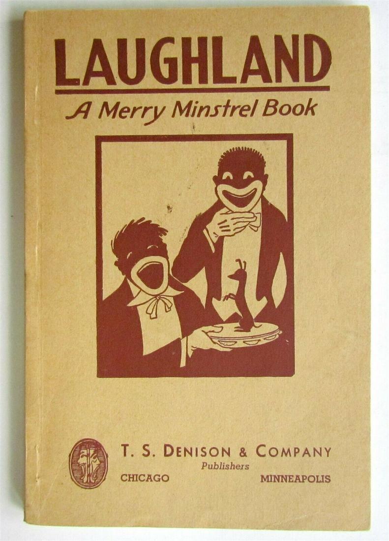 LAUGHLAND MERRY MINSTREL BOOK ANTIQUE 1909 BLACK (1 of 4)