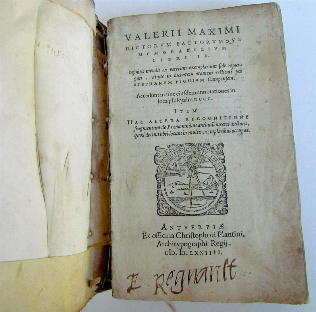 1574 VALERIUS MAXIMUS VELLUM BOUND PLANTIN publishing (1 of 12)