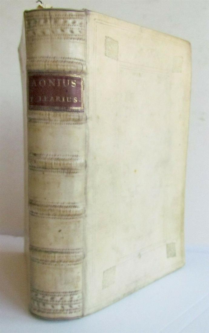 1696 POETRY AONII PALEARII VERULANI OPERA BLIND-STAMPED: AONII PALEARII VERULANI OPERA: ad illam editionem quam ipse auctor recensuerat & auxerat excusa nunc novis accessionibus locupletata : seriem eorum habet pagina quae orationes proxime praecedit. Inclu