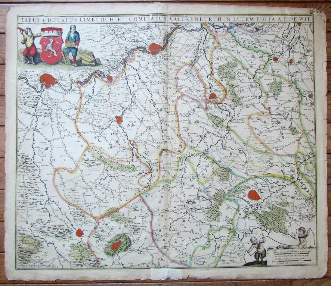 1690 ANTIQUE MAP OF LIMBURG NETHERLANDS by Frederik de (1 of 6)