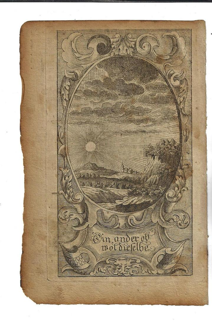 1751 Leaf Benjamin Franklin Fraktur Engraving (1 of 2)