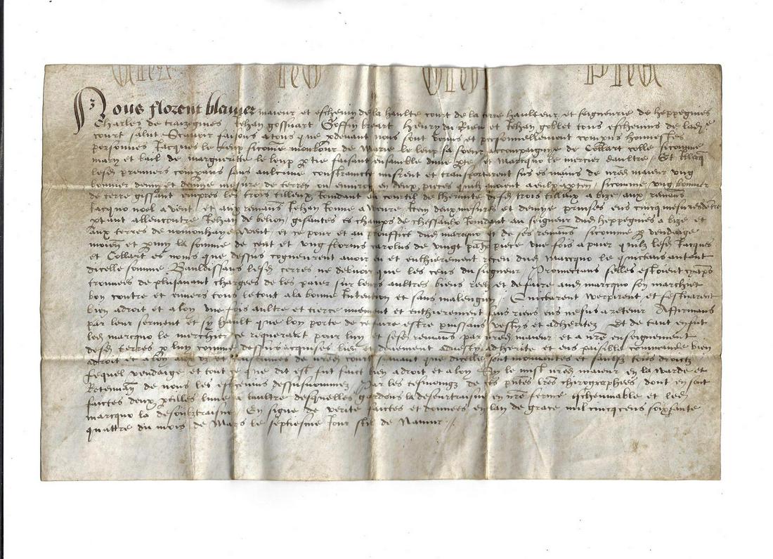 1560 Dutch Vellum Manuscript Legal Document (1 of 2)