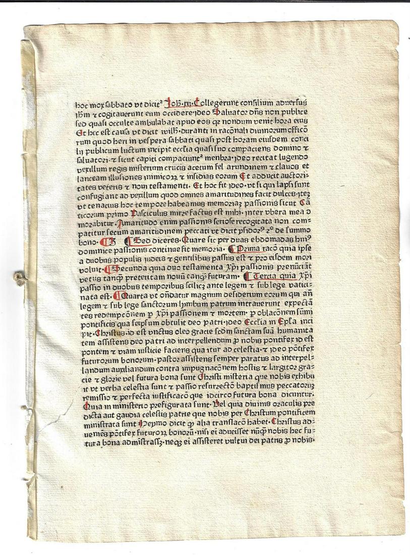 1478 Incunabula Leaf Sermones Dominicales (1 of 2)