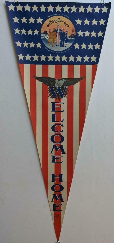PATRIOTIC WWII WELCOME HOME AMERICAN FLAG BANNER UNCLE (1 of 4)