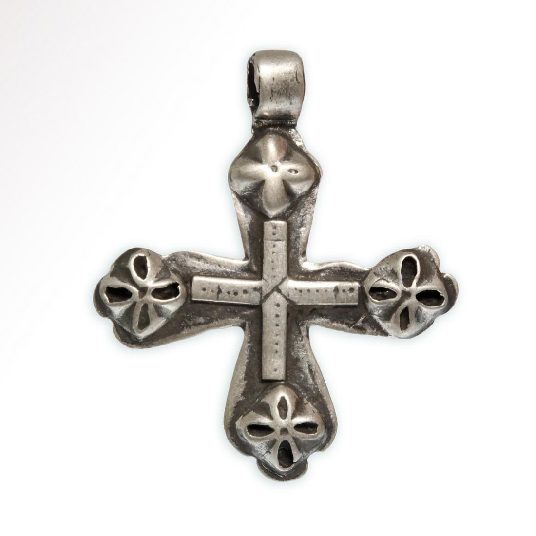 Crusaders Silver Cross with Rosettes, c. 10th Century (1 of 6)