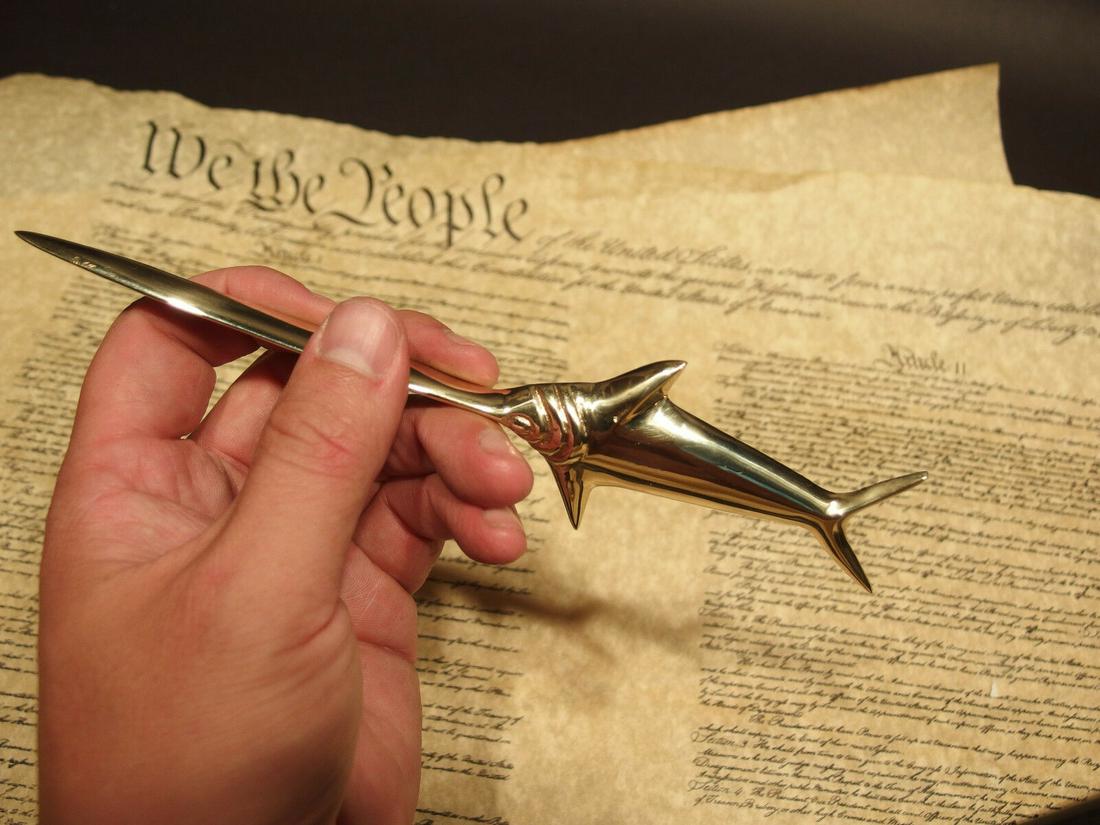 Brass Nautical Swordfish letter opener Fishing Fish (1 of 18)