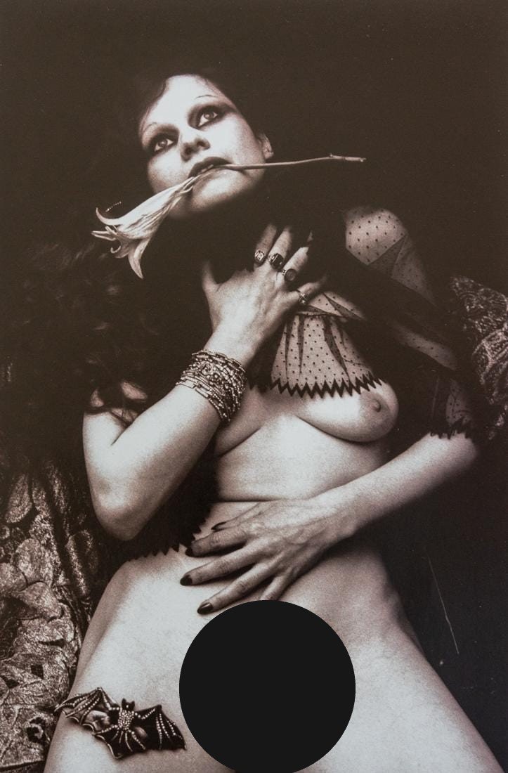 IRINA IONESCO - Nude, Flower: Artist: Irina Ionesco Title: Nude, Flower Medium: Photo Litho, 2005, South Korea Dimensions: 7.85x11.9" Description: Heat Wax Mounted on 12x16" Conservation Board Artist Bio: Irina Ionesco is a French