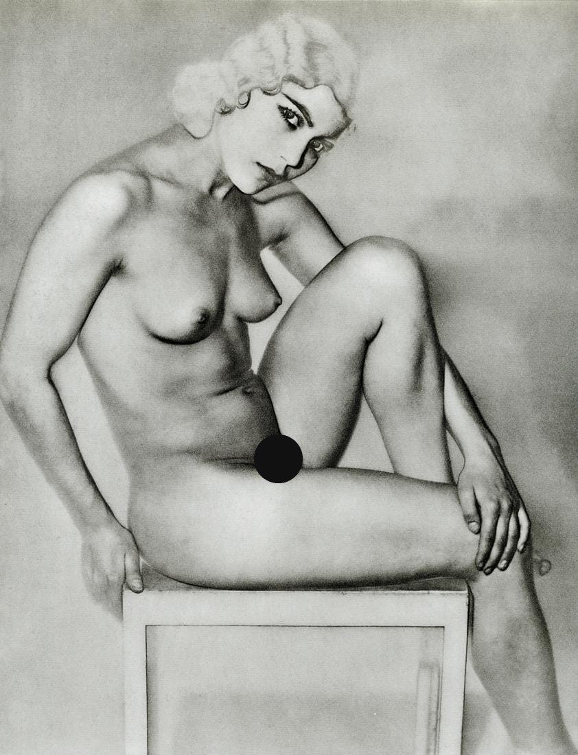 MAN RAY - Solarized Nude, Natacha, 1930, France: Artist: Man Ray Title: Solarized Nude, Natacha, 1930, France Medium: Photo Litho, 2000, Italy Dimensions: 8.45x11.05" Description: Heat Wax Mounted on 11x14" Conservation Board Artist Bio: Man Ray, or