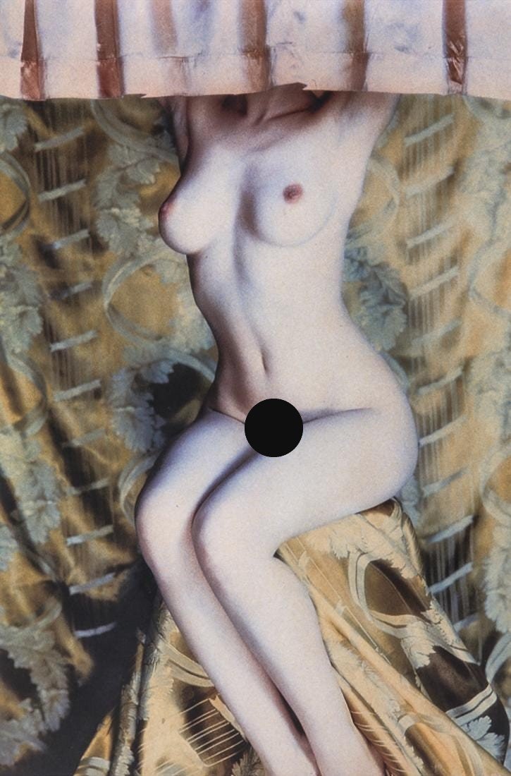 ROCKY SCHENCK - Secret Nude, 1995: Artist: Rocky Schenck Title: Secret Nude, 1995 Medium: Photo Litho, 1997, Hong Kong Dimensions: 7.2x10.95" Description: Heat Wax Mounted on 12x16" Conservation Board Artist Bio: Rocky Schenck (1955) i