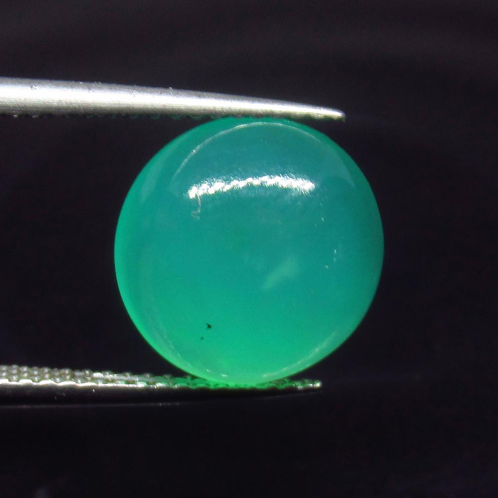 4.45 Ct Natural Chrysoprase Round Cab (1 of 2)