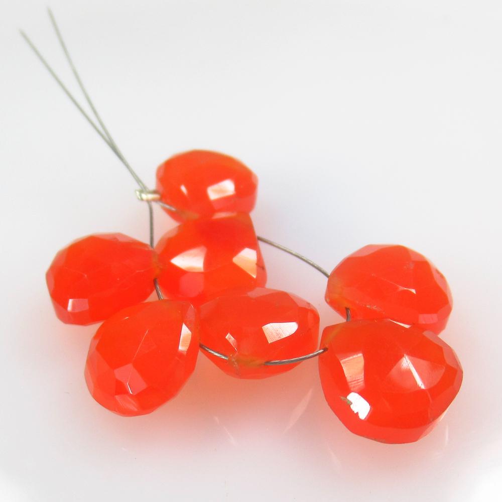 25.75 Ct Natural 7 Drilled Carnelian Pear Beads: No Reserve! Title: 25.75 Ct Natural 7 Drilled Carnelian Pear Beads Stone Clarity: Semi-Transparent Gemstone: Natural Carnelian Beads Carat Weight: 25.75 Size/Dimensions: 10.0x9.8 - 10.7x10.3 mm / 7 PC
