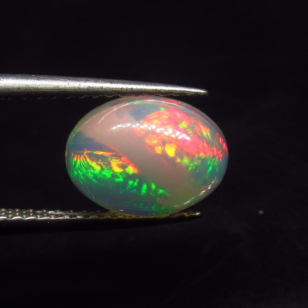 1.76 Ct Natural Ethiopian Multicolor Fire Opal Oval Cab (1 of 2)