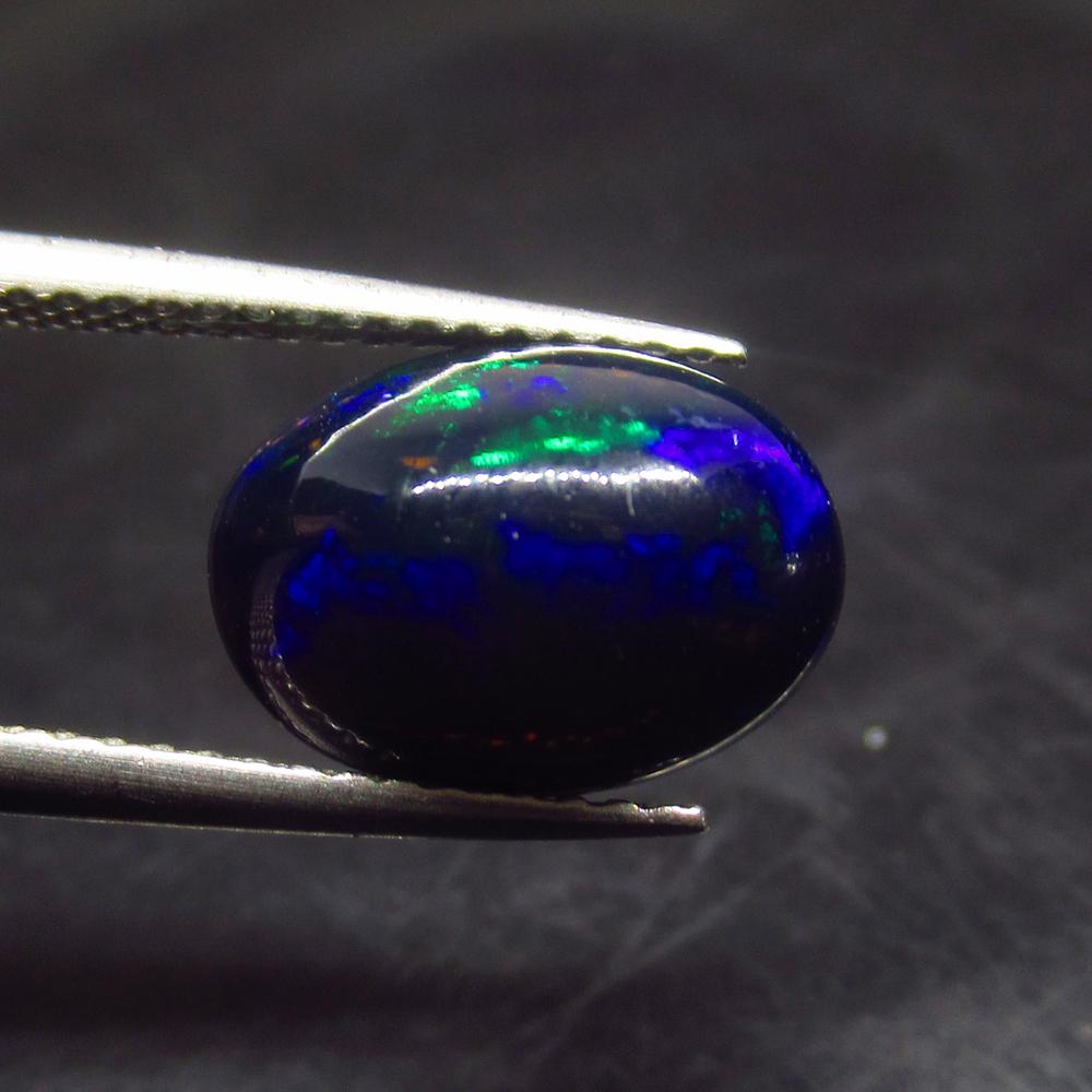 2.47 Ct Natural Ethiopian Black Fire Opal Oval Cab (1 of 2)