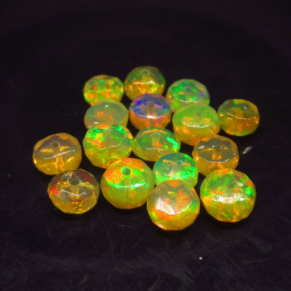 4.70 Ct Natural 16 Ethiopian Drilled Faceted Fire Opal (1 of 2)