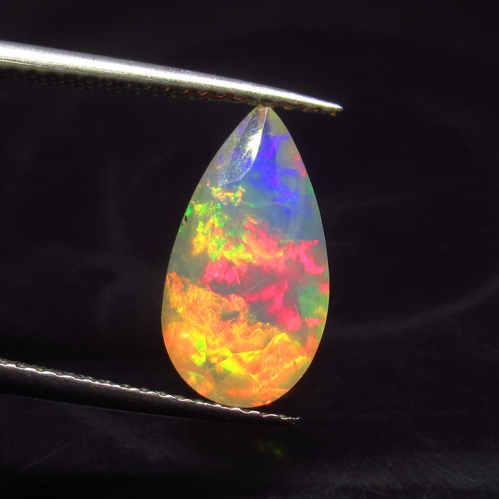 2.62 Ct IGI Certified Natural Ethiopian Fire Opal Pear (1 of 5)