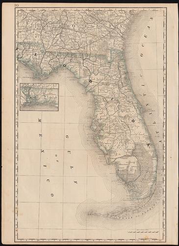 Scarce 1876 map of Florida with unusual layout (1 of 4)