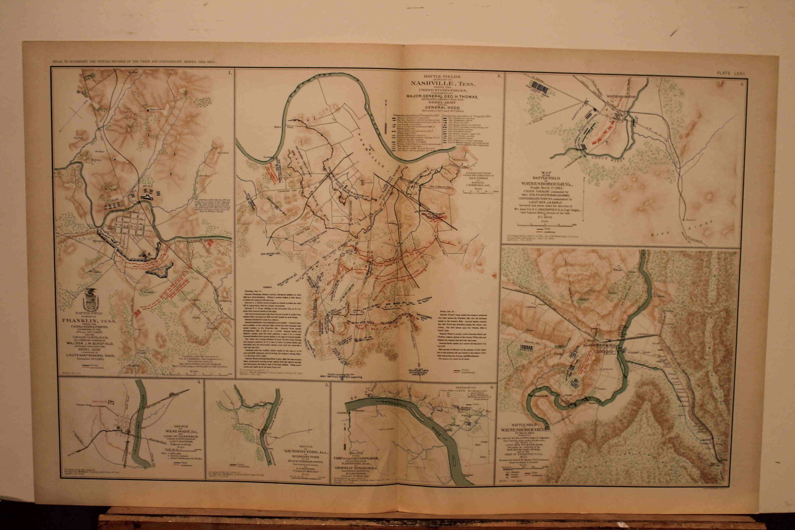 1893 Civil War Map: Title: 1893 Civil War Map Author: Bien Medium: Ink on Paper Dimensions: 29.5"X18.5" Description: Civil War map dated 1893. Published under the direction of the Hon. Stephen B. Elkins Secretary of War.