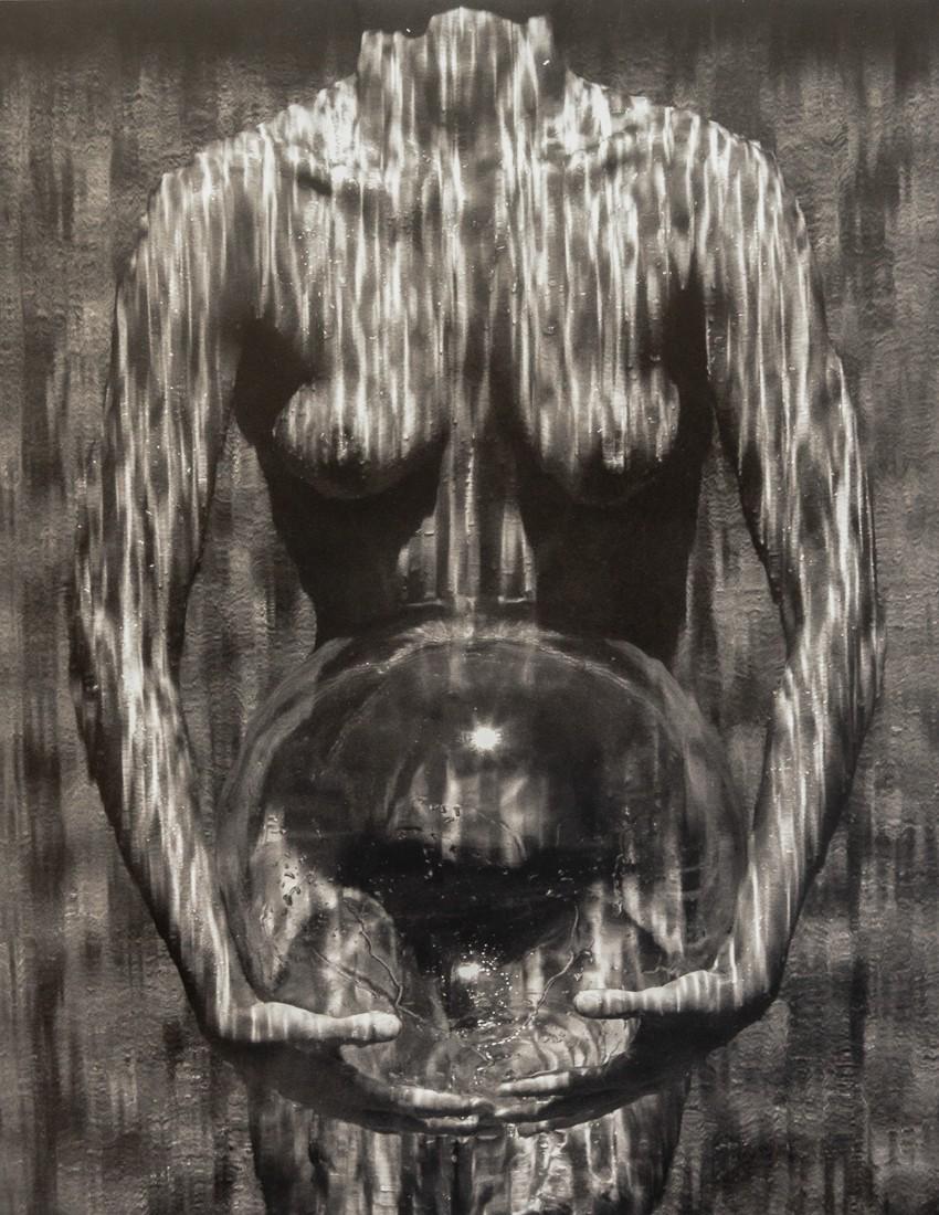 HERB RITTS - Waterfall, Woman with Sphere, 1989 (1 of 1)