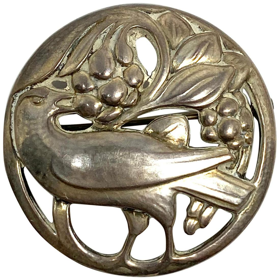 1960s Georg Jensen Sterlig Silver Bird Pin Brooch (1 of 8)